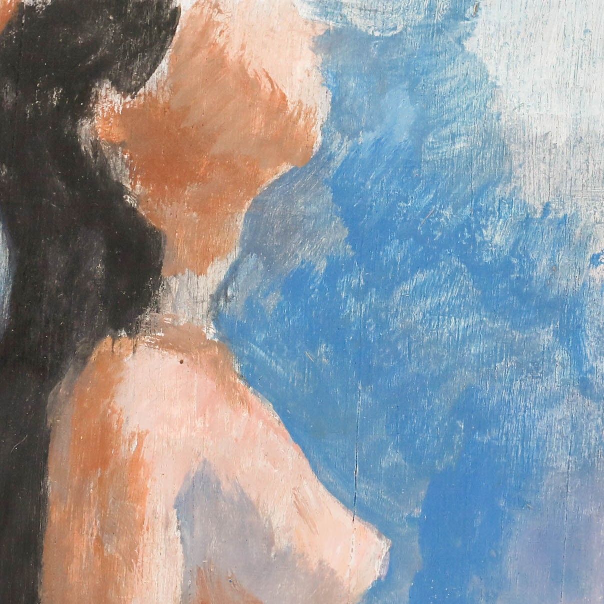 Bernadette Kelly (B.1933) 20th Century Oil, Female Nude In Profile photo Art