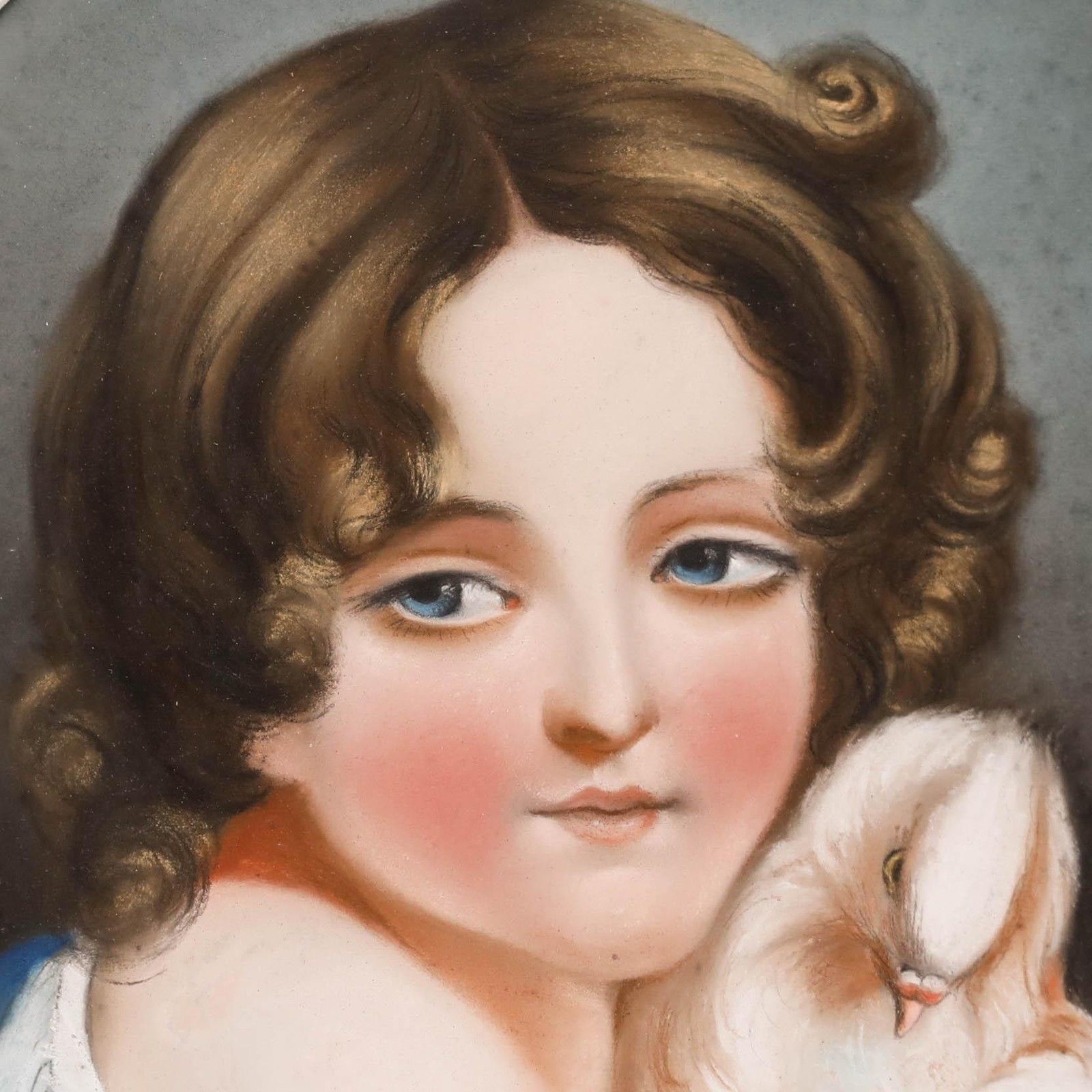 19th Century Pastel Girl And Her Dove photo 275.0