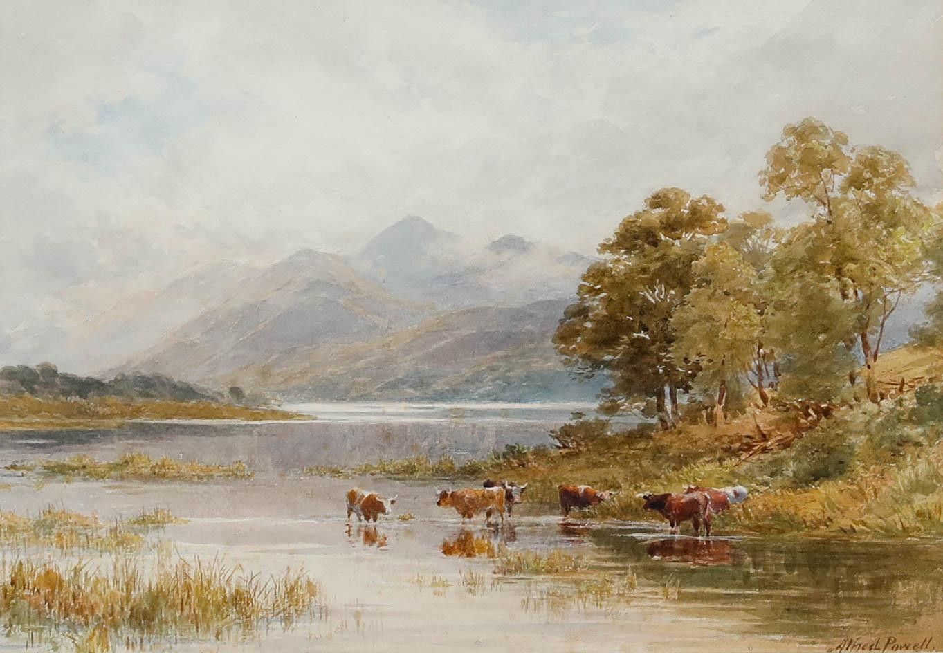 Alfred Powell (1837 1905) Framed Oil, Skiddaw From Derwentwater photo furniture