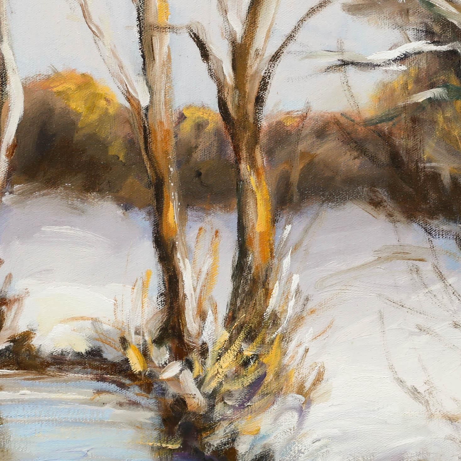 Erwin Steinhauser (1939 2023) 20th Century Acrylic, Stream In The Snow photo Art