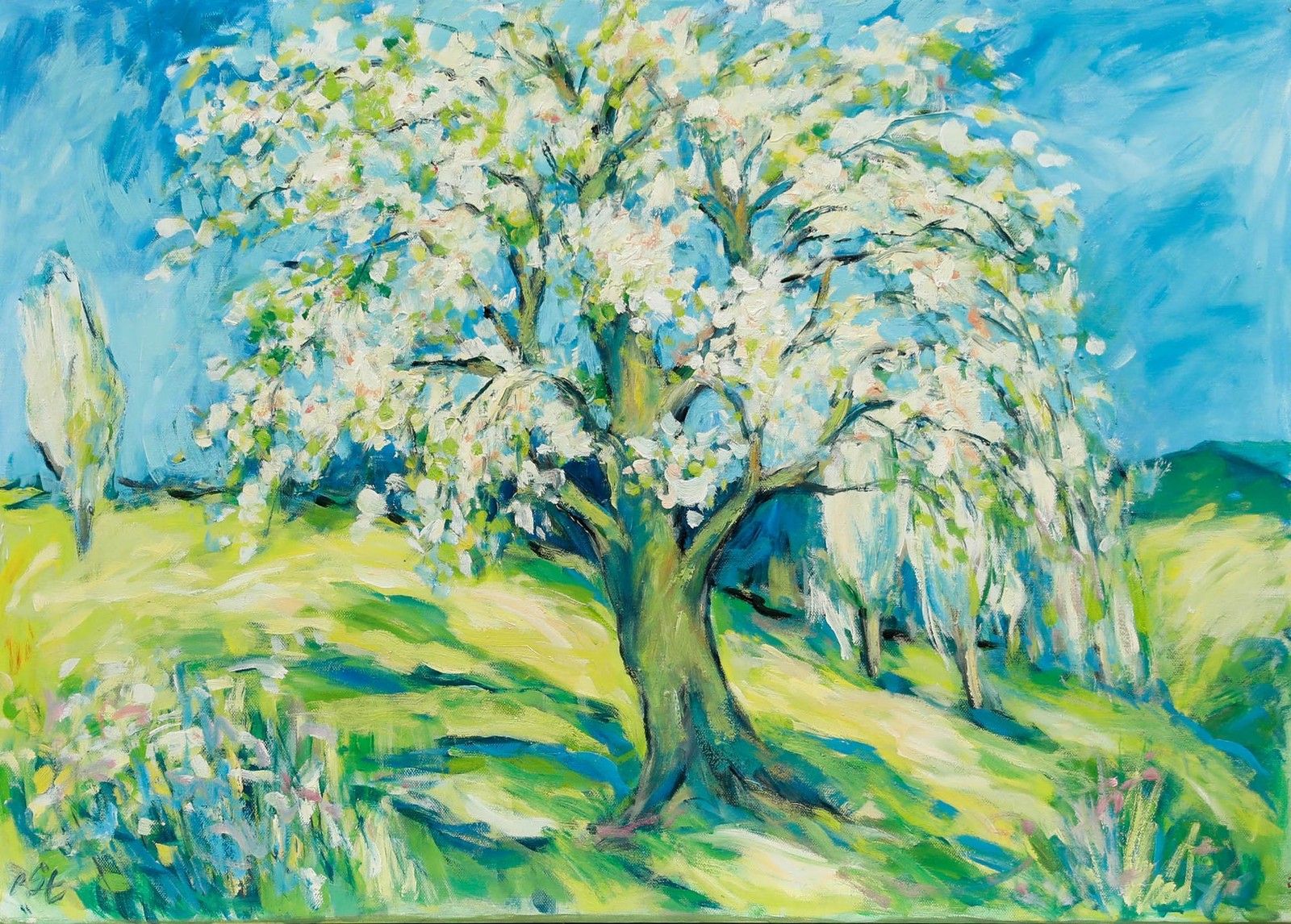 Erwin Steinhauser (1939 2023) Contemporary Oil, Blossom photo furniture