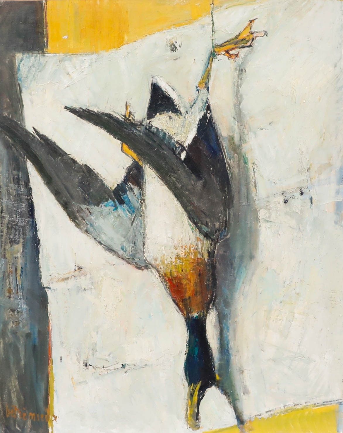 Charles Betremieux (1919 1997) Mid 20th Century Oil, The Duck photo furniture