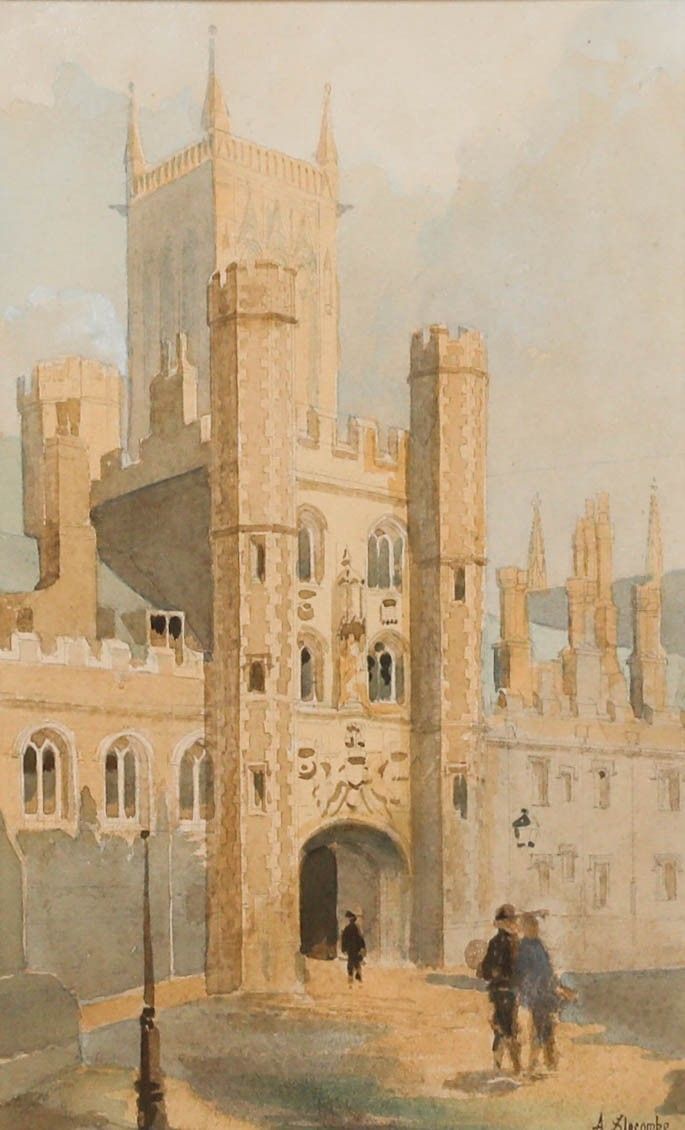 Alfred Slocombe (1836 1899) Framed Watercolour, The Gatehouse St John's College photo furniture