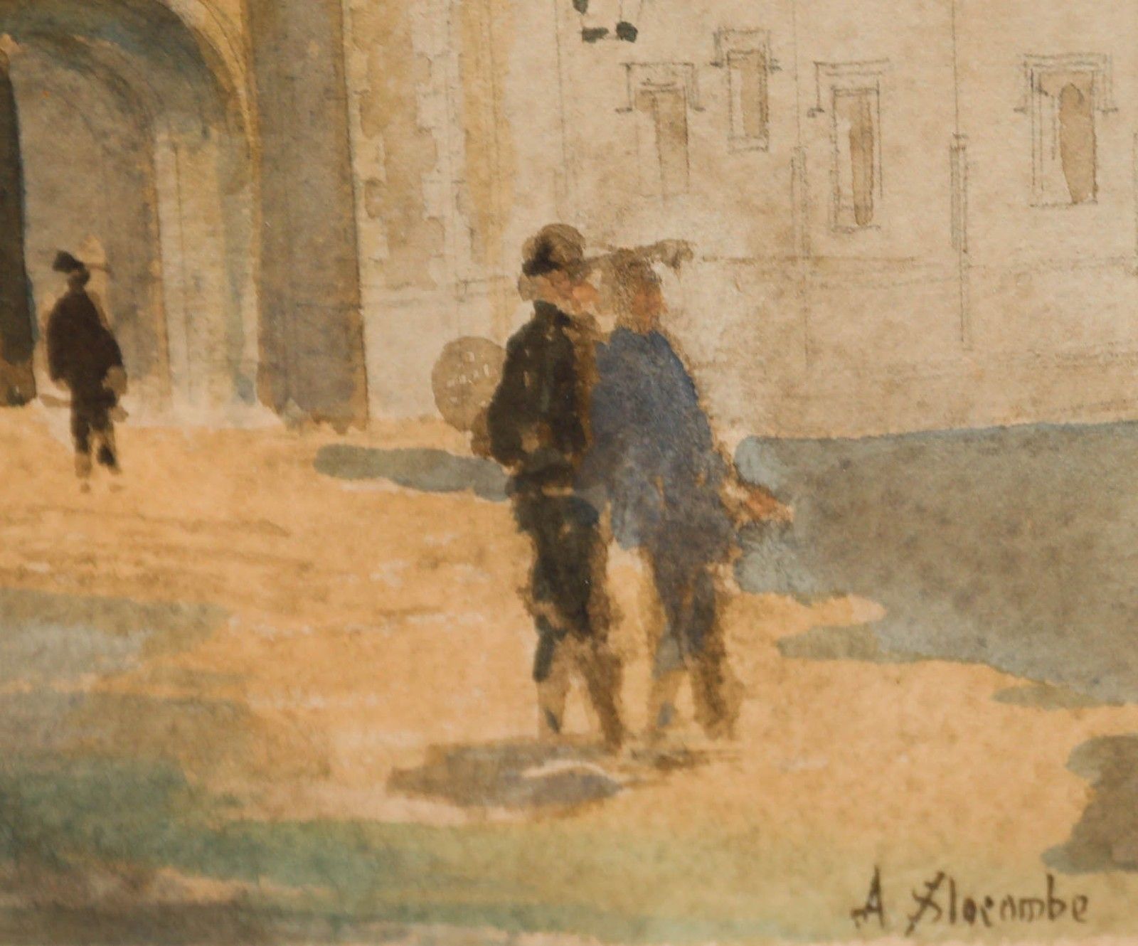 Alfred Slocombe (1836 1899) Framed Watercolour, The Gatehouse St John's College photo vinterior