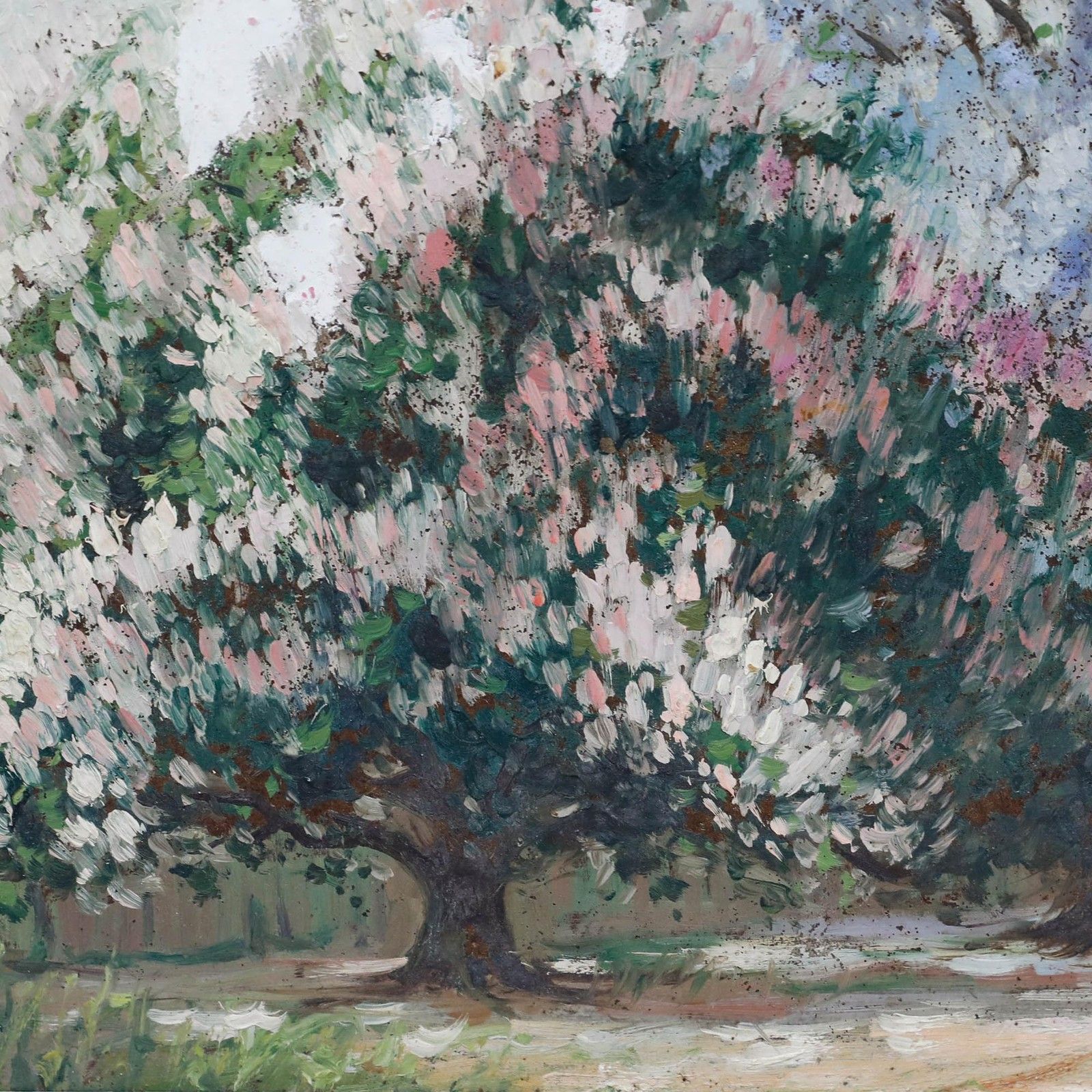 Dixon Copes (1914 2002) Australian School Oil, Beneath Jacaranda Trees photo Art