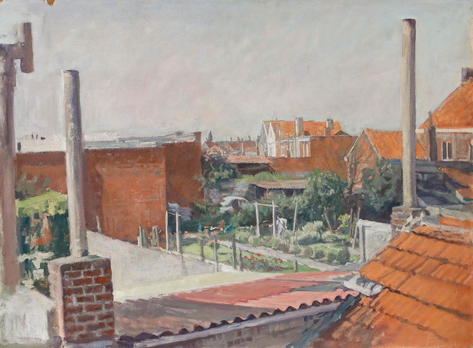 George Weissbort (1928 2013) 20th Century Oil, Across The Roof Tops photo furniture