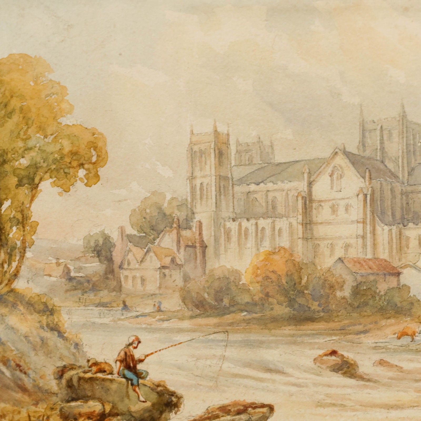 Attrib. David Cox Jnr (1809 1885)  Watercolour, Rippon Cathedral photo Art