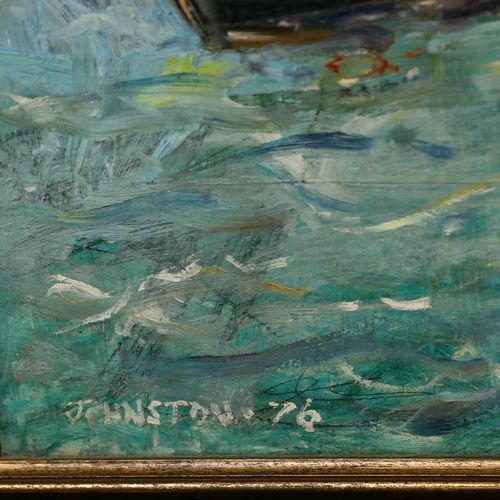 Johnston Framed 20th Century Oil, Coming In To Harbour photo vinterior