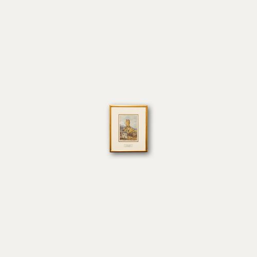 William Cave Thomas (1820 1906)  C.1842 Watercolour, Lombard Tower Hospital photo buy