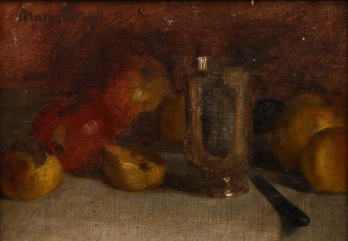 Marguerite Putsage (1868 1946) Early 20th Century Oil, Sliced Apples photo furniture