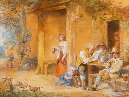 David Hardy (Ex.1855 1870)  19th Century Watercolour, Summer Evening photo furniture