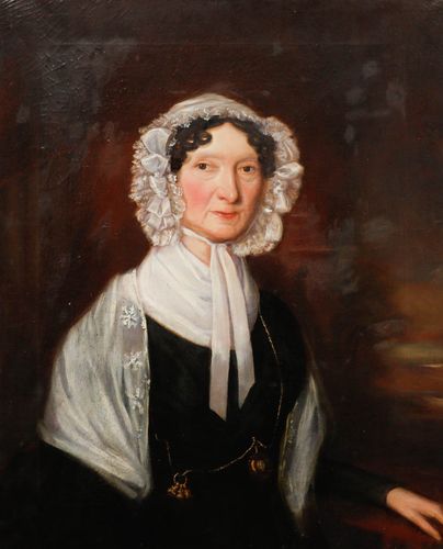 19th Century Oil Lady With A Pocket Watch Chain photo furniture