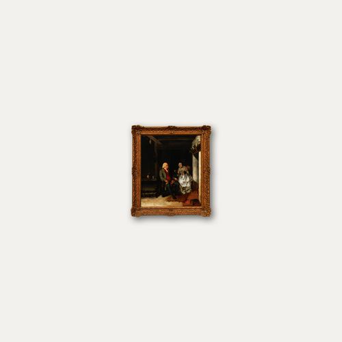 Circle Of David Wilkie (1785 1841) Oil, Conversation By The Fire photo vinterior