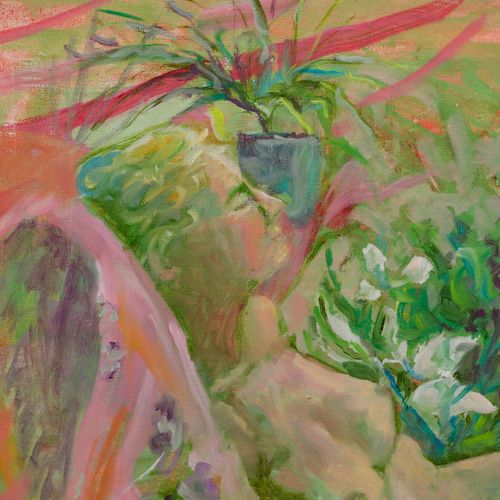 Mary Chugg (1935 2024) Framed Contemporary Oil, Pink Nude photo Art