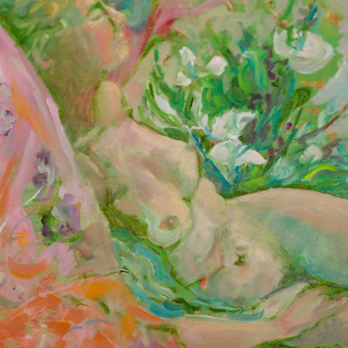 Mary Chugg (1935 2024) Framed Contemporary Oil, Pink Nude photo 250.0