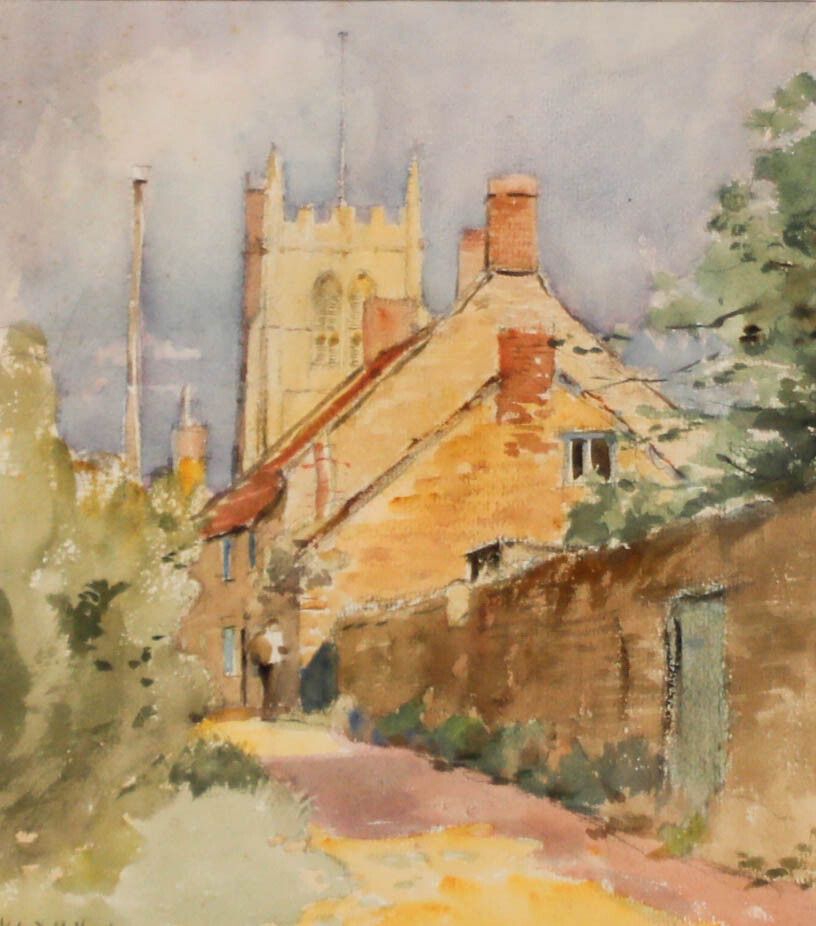 Alfred Henry Hart (1866 1953) Framed Watercolour, Church Lane photo furniture