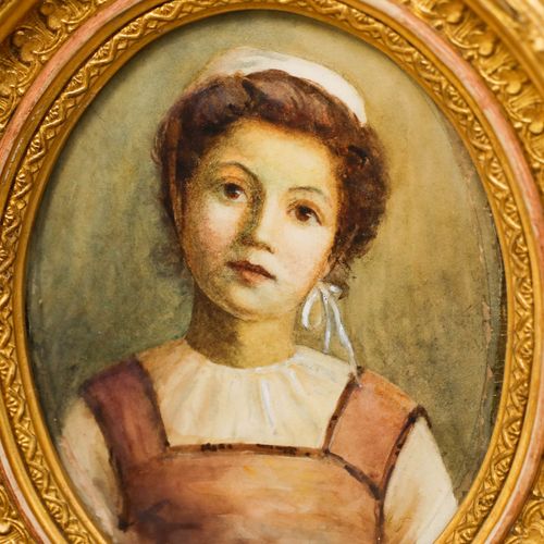 English School Late 19th Century Watercolour Portrait Of A Young Woman photo Art