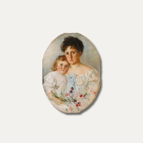 J. M. Heaton Late 19th Century Watercolour, Mother And Daughter photo vinterior