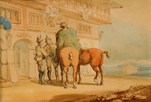 Charles Cooper Henderson (1803 1874), 19th Century Watercolour, Tyrolean Posting photo furniture