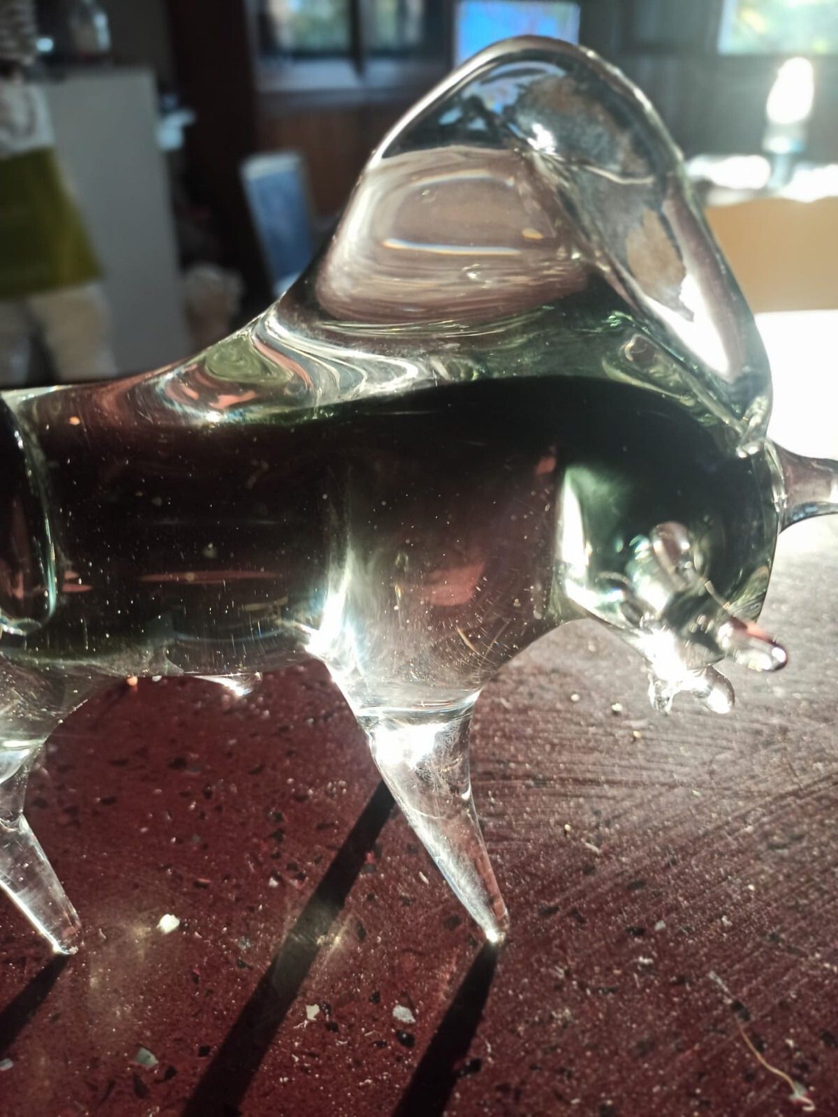Murano Glass Bull Handmade Sculpture Vintage, Italy Venice photo Art