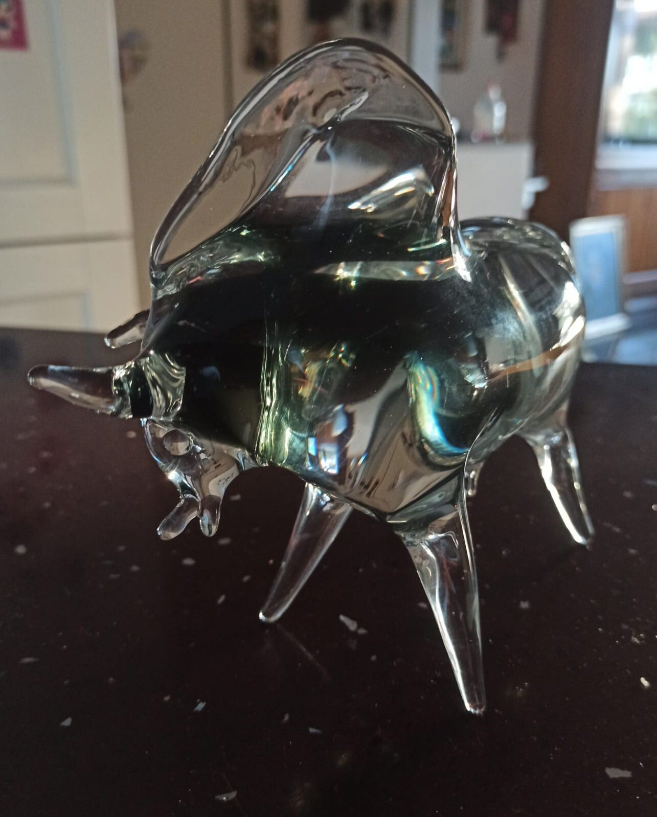 photo for sale Murano Glass Bull Handmade Sculpture Vintage, Italy Venice
