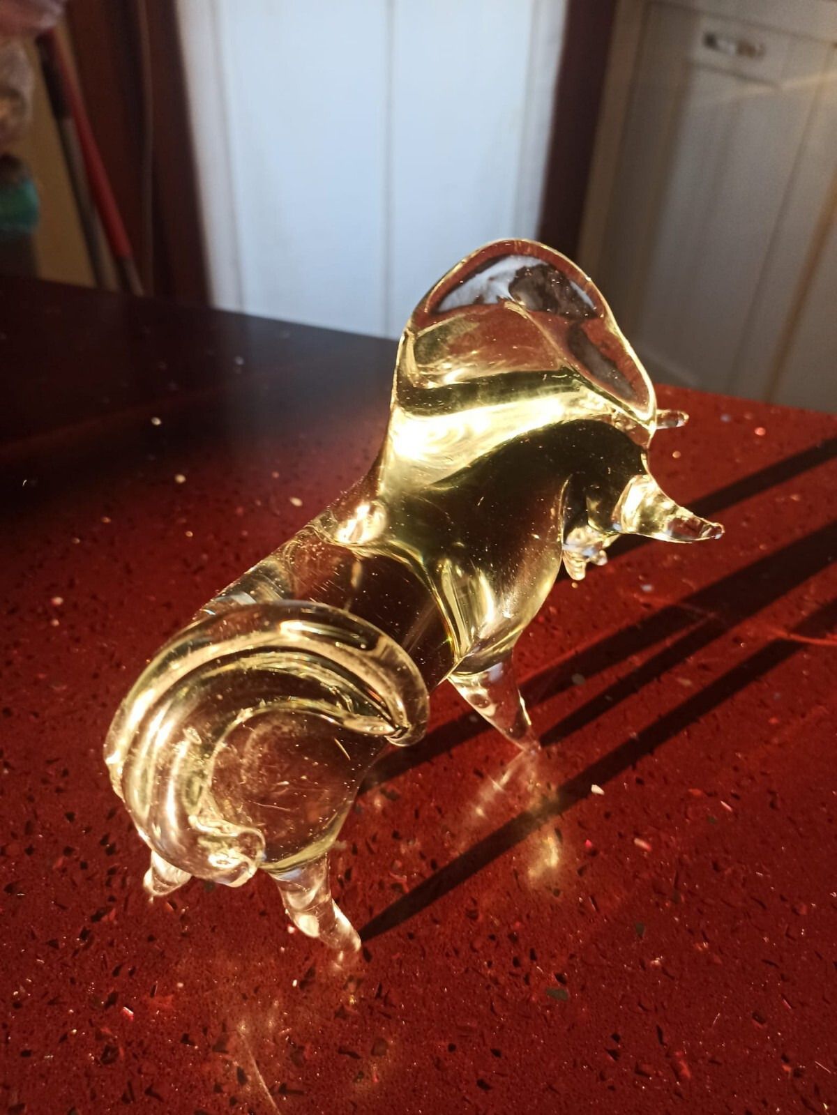 Art Murano Glass Bull Handmade Sculpture Vintage, Italy Venice photo