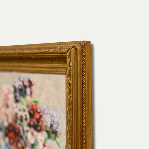 Daphne Cleaver Framed Mid 20th Century Oil, Still Life Of Sweet Williams photo 325.0