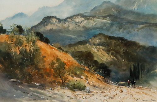 John Barrie Haste (1931 2011) 20th Century Watercolour, Spanish Hills photo furniture