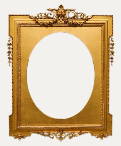 Water Gilded  Late 19th Century Picture Frame Ornate Floral Ornamentation