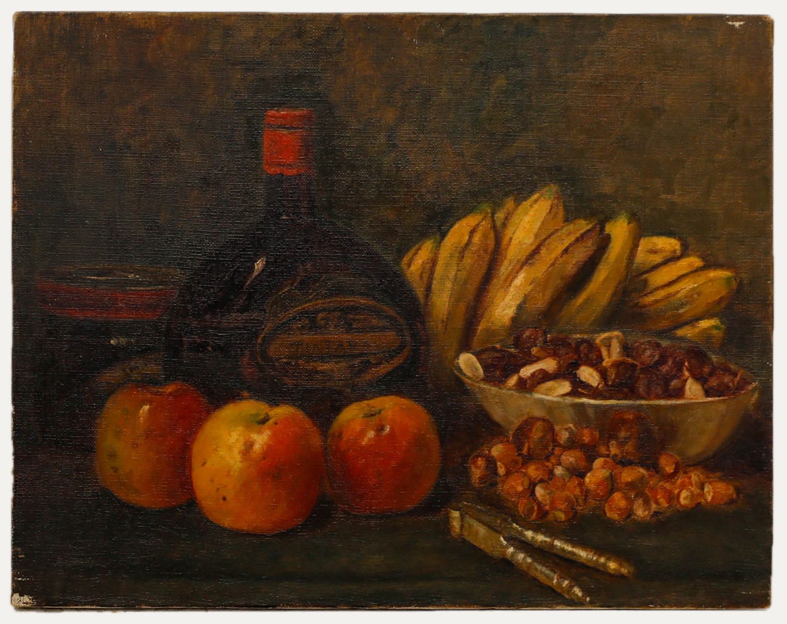 F. Higgins Early 20th Century Oil, Still Life With Tintara Wine