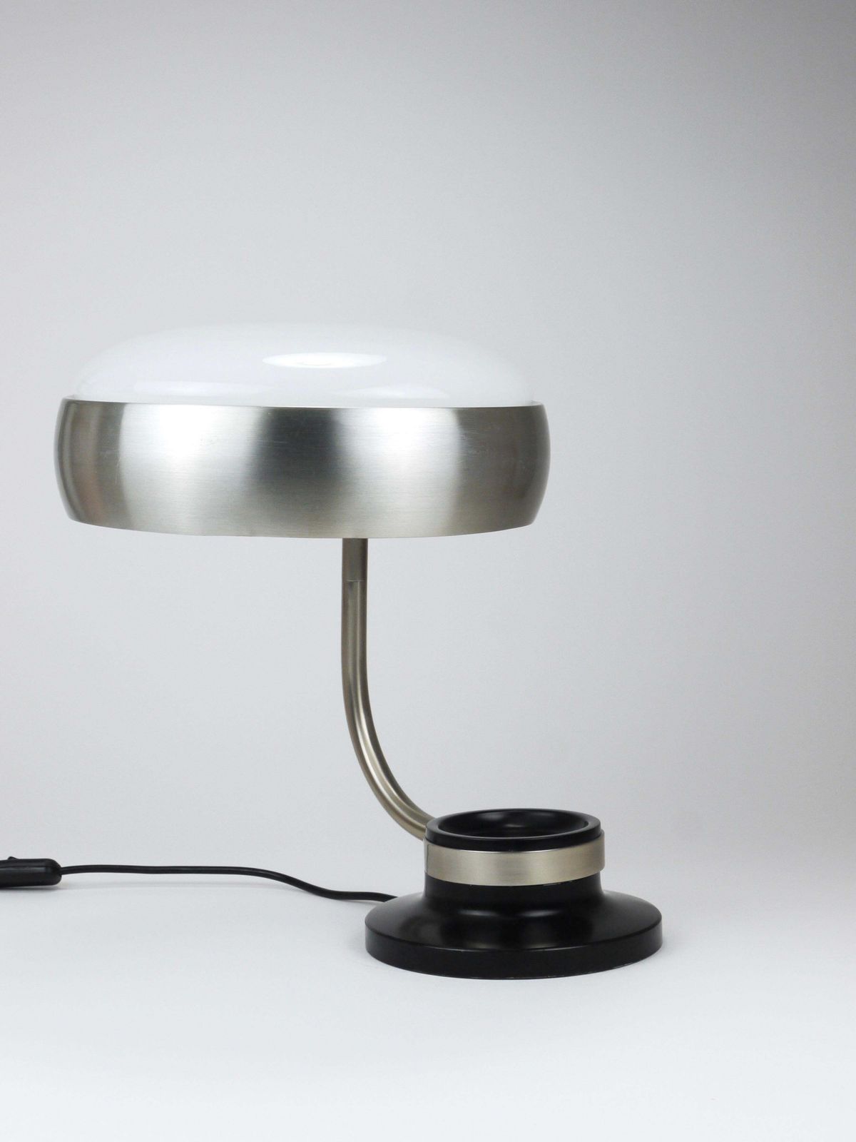 Oscar Torlasco Black & Nickel Table Desk Swivel Lamp, Lumi Milano, Italy, 1960s photo vintage