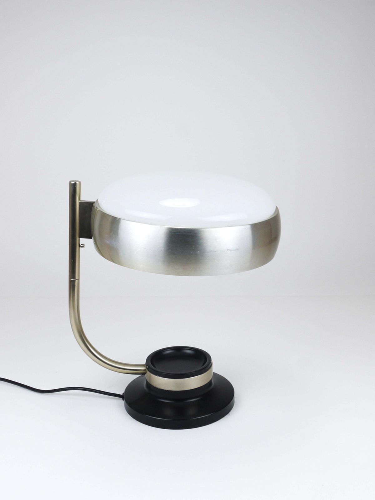 photo buy Oscar Torlasco Black & Nickel Table Desk Swivel Lamp, Lumi Milano, Italy, 1960s
