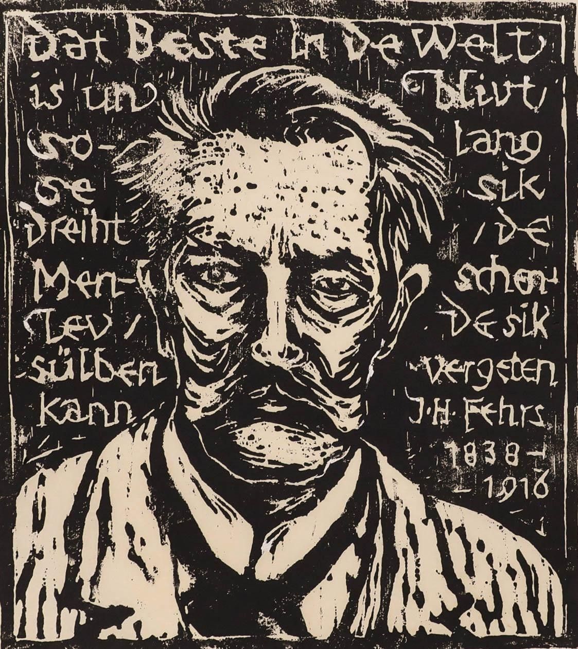 M. Karstens 20th Century Woodcut, The Artist In Situ photo furniture