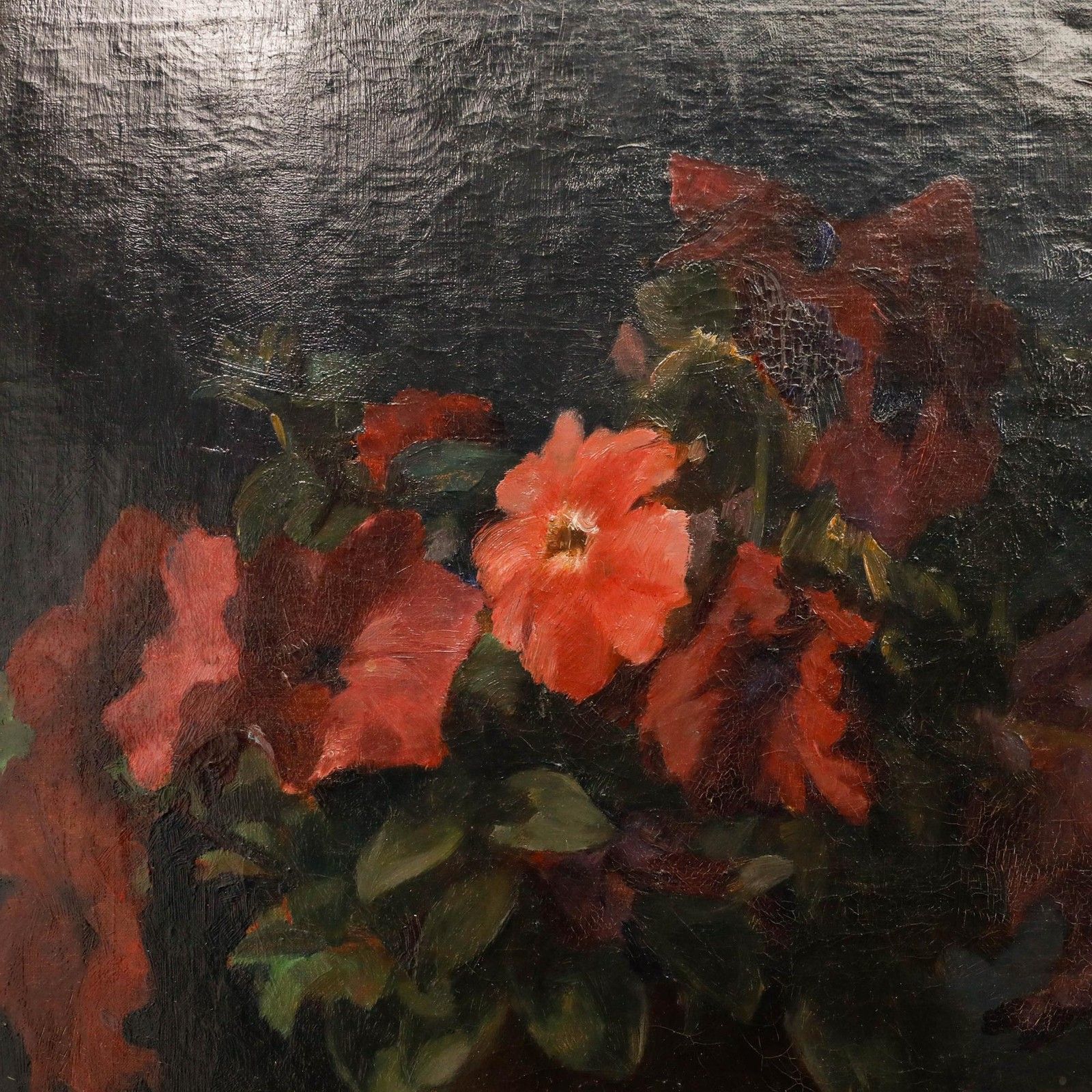 Lammert Van Der Tonge (1871 1937) Framed Early 20th Century Oil, Petunias photo Art