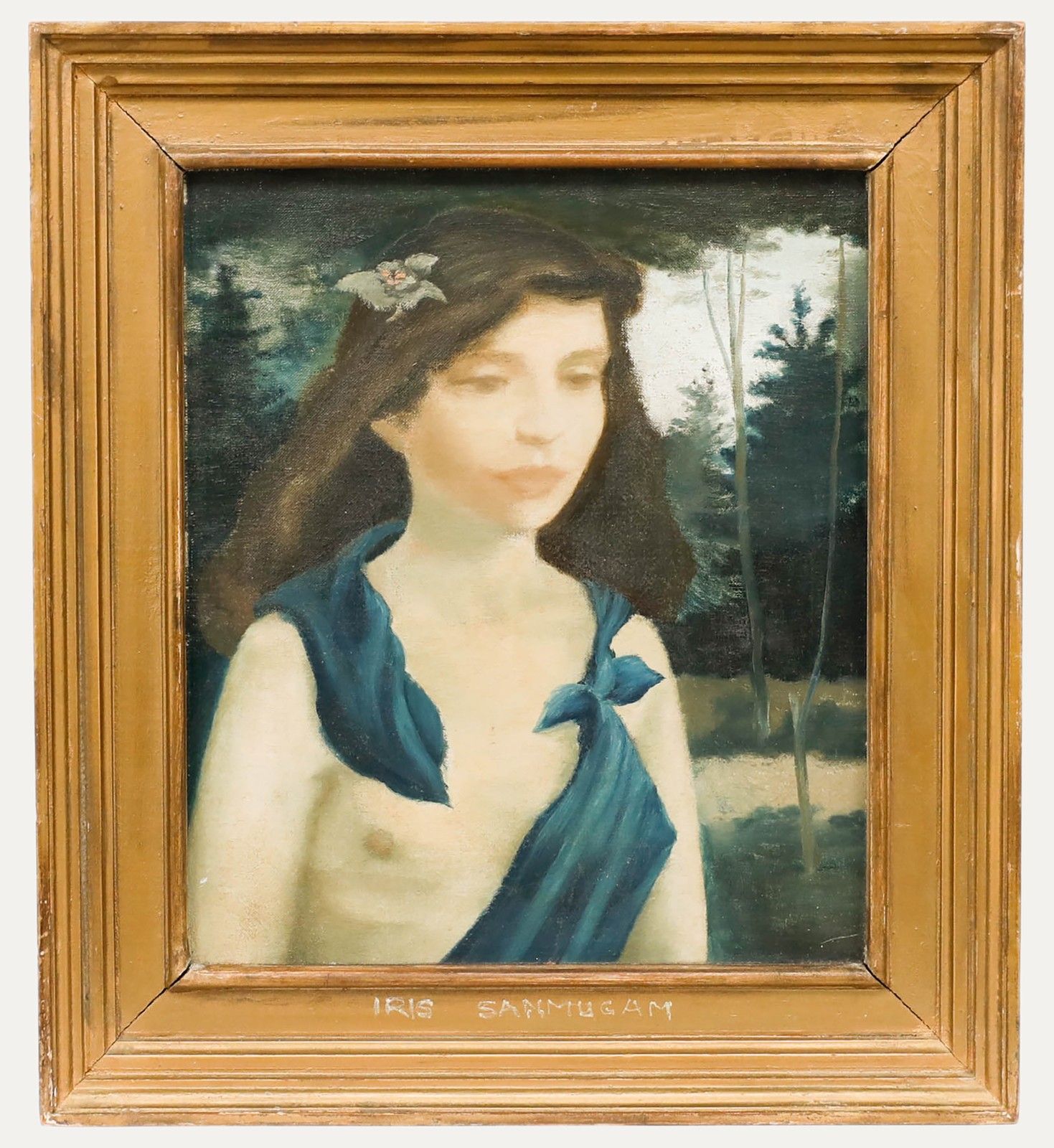 J. Hanning Lee Framed Mid 20th Century Oil, Portrait Of Iris Sanmugam