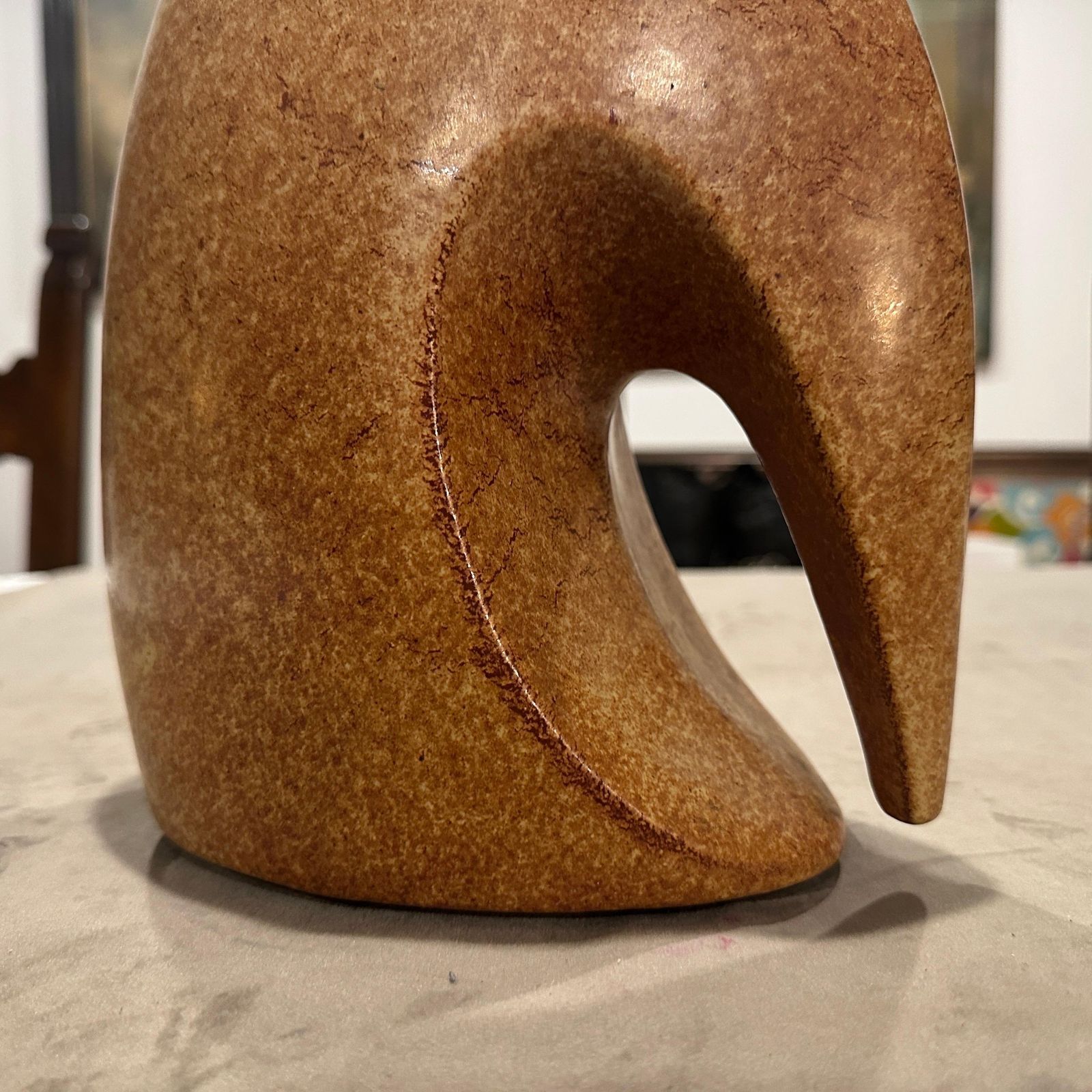 photo for sale Two 1970s Modernist Brown Ceramic Italian Vases By Giovanni Bertoncello