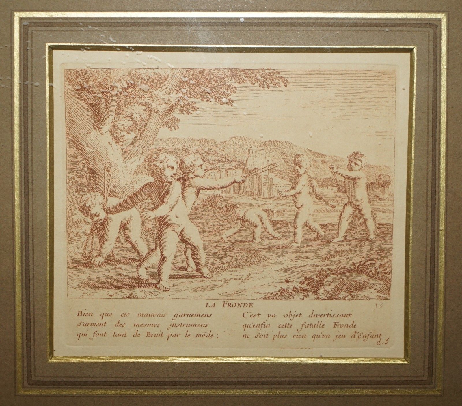1750 Suite Of 12 Copper Plate Engravings Of Sepia Of Amorini "Cherubs At Play" photo 2950.0