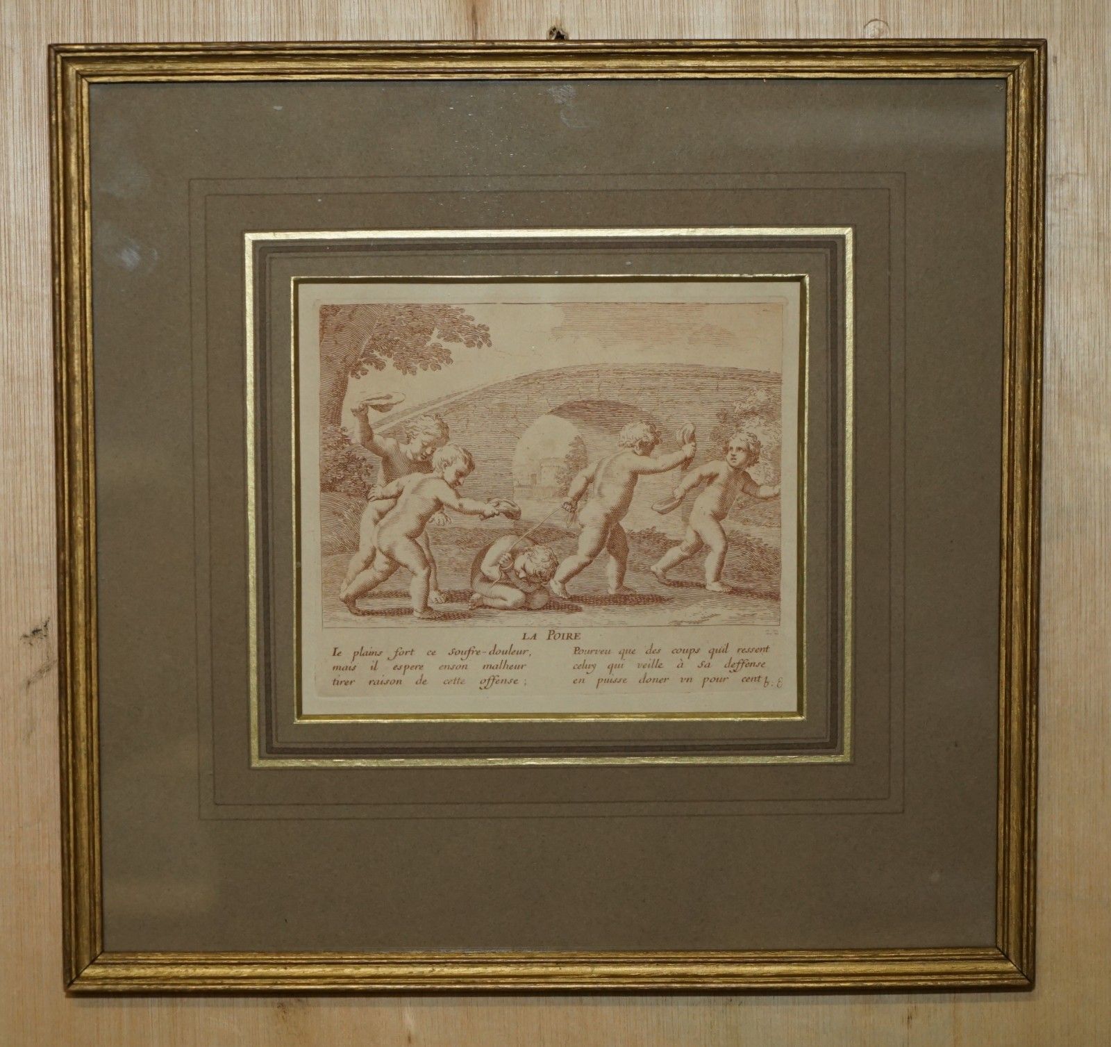 2950.0 1750 Suite Of 12 Copper Plate Engravings Of Sepia Of Amorini "Cherubs At Play" photo