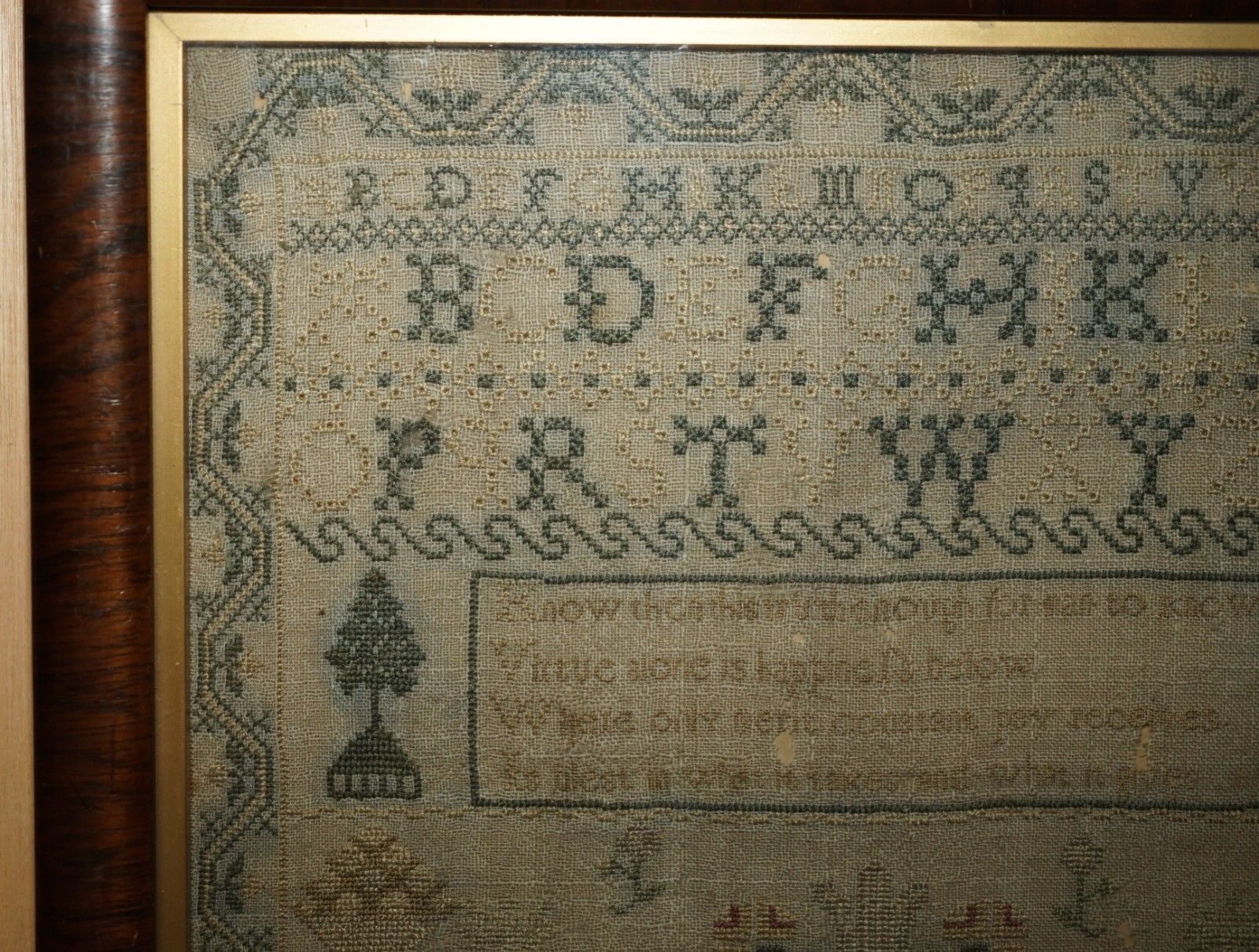 Collectable Antique Antique 1791 George III Needlework Sampler Original Stamped photo vintage