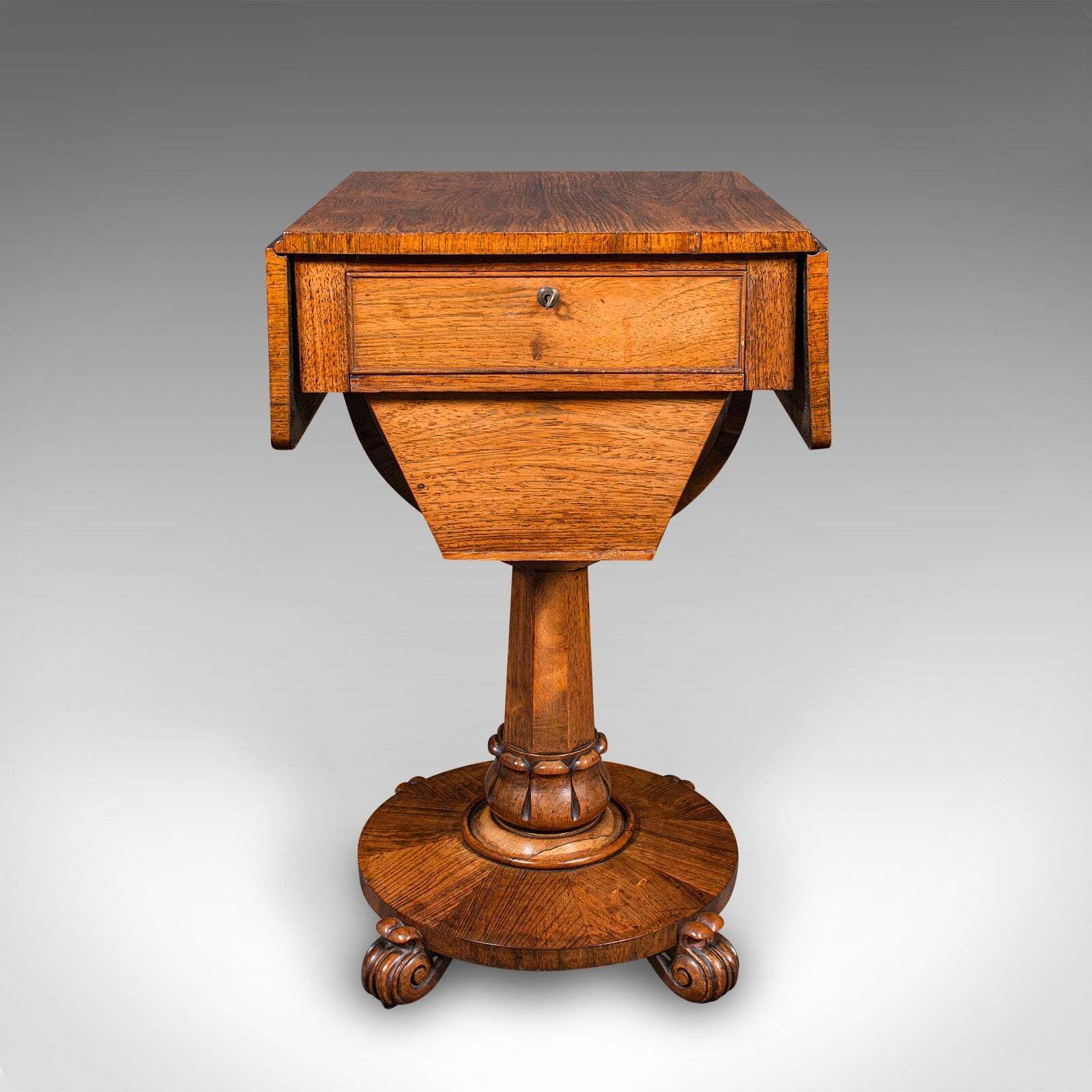 Antique Ladies Work Table, English, Drop Leaf, Sewing, Games, William IV, C.1835 photo 2499.0