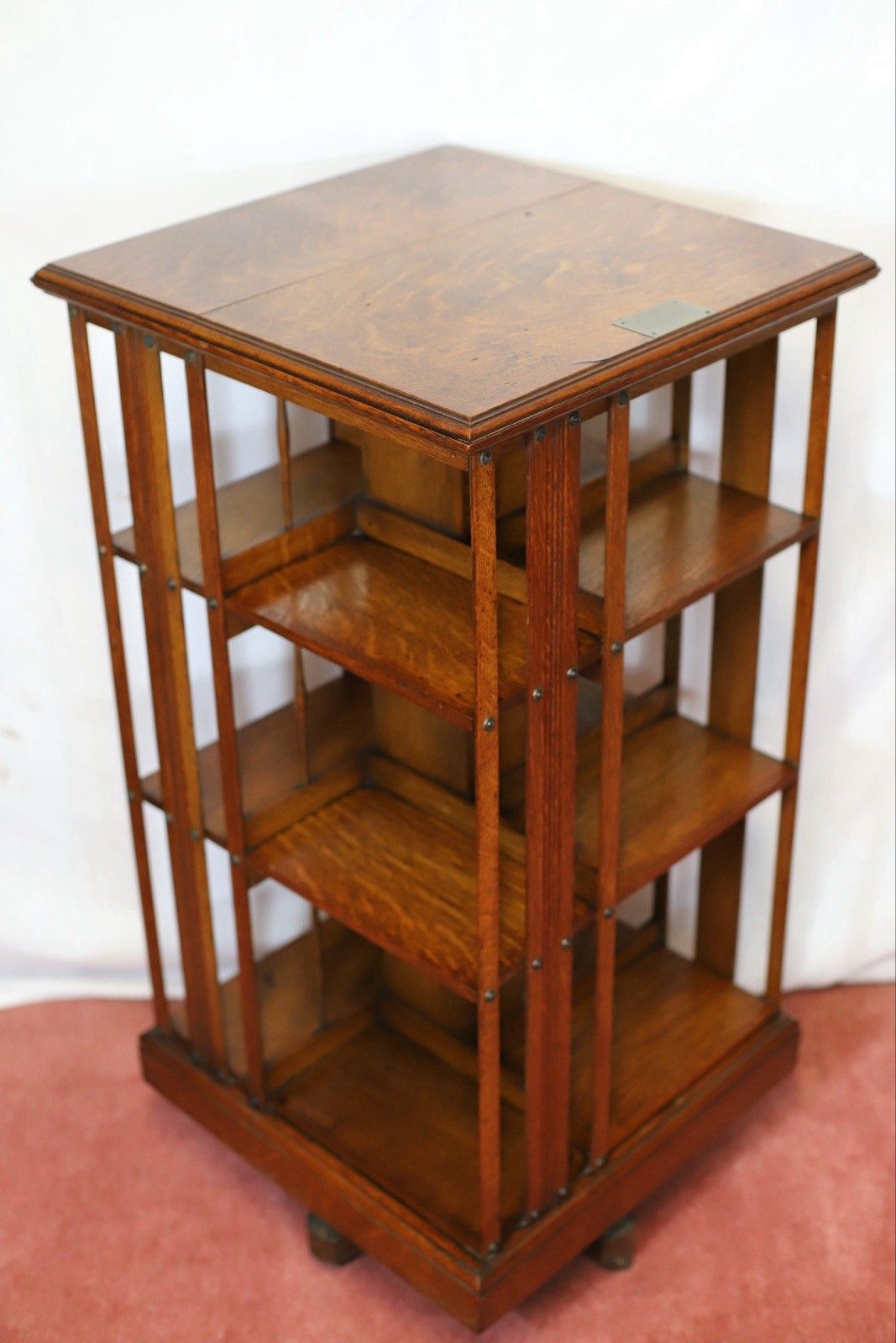 Beautiful Victorian Oak Revolving Bookcase. photo for sale