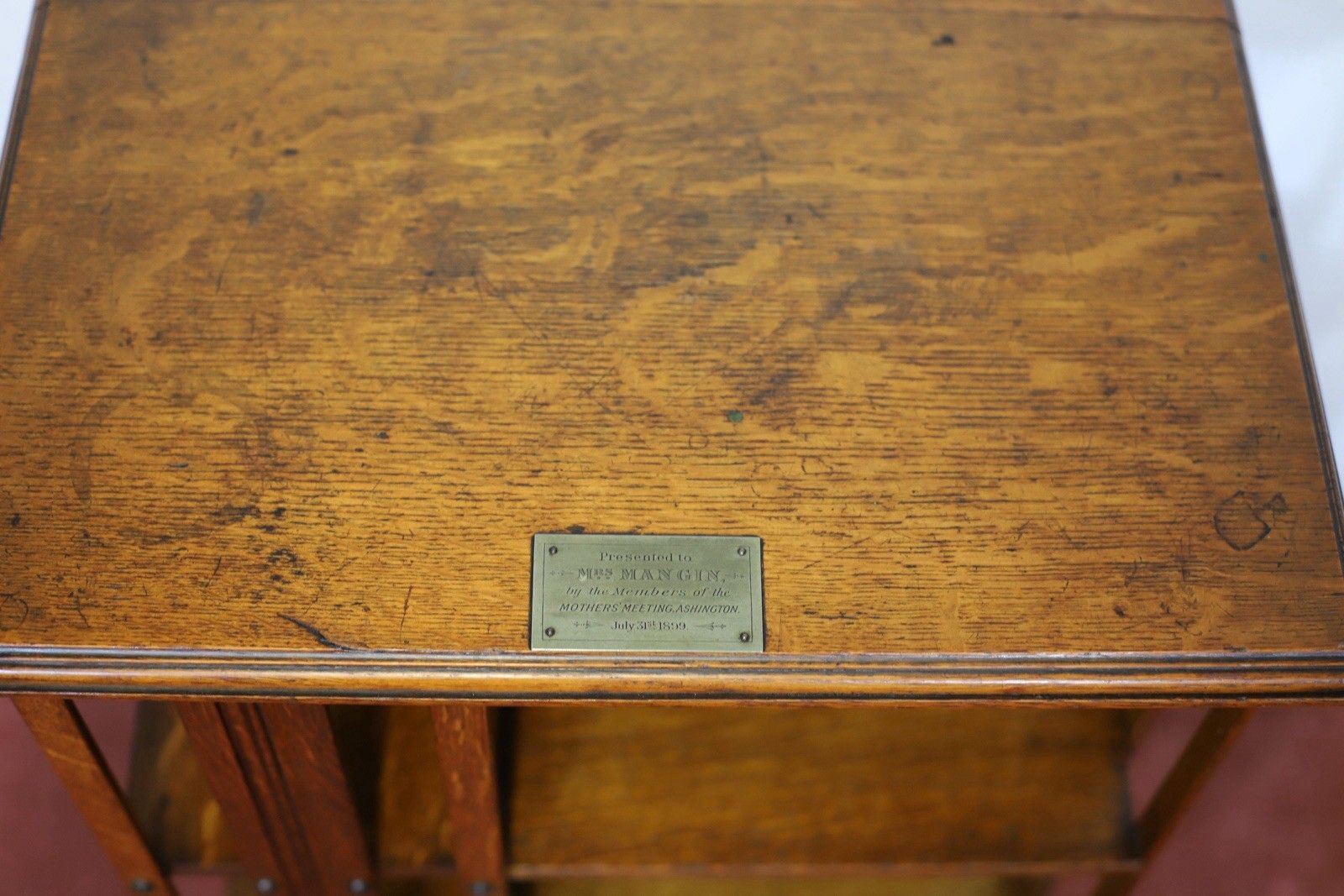 Beautiful Victorian Oak Revolving Bookcase. photo vintage