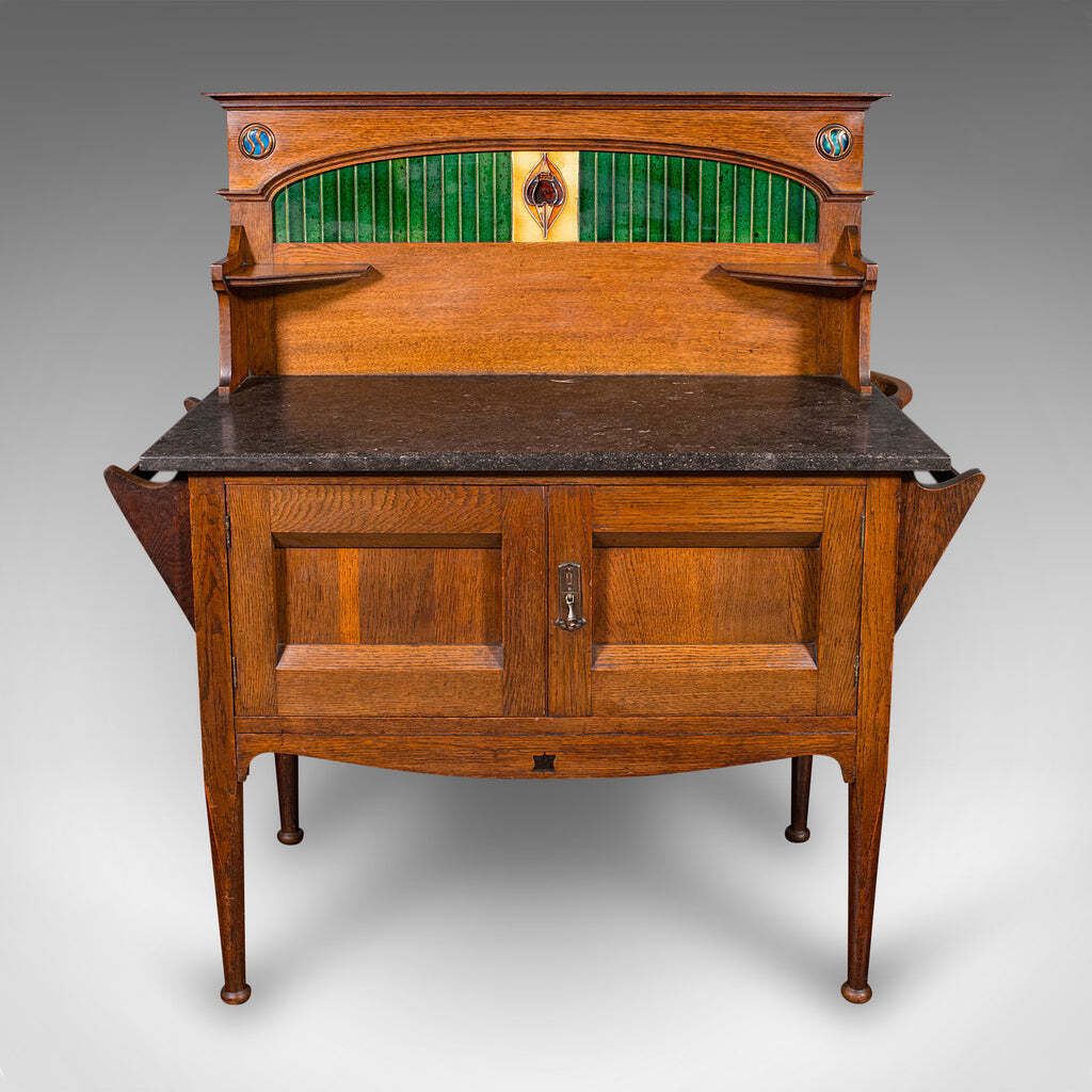 Antique Townhouse Washstand, English, Arts & Crafts, Bathroom Cabinet, Victorian photo for sale