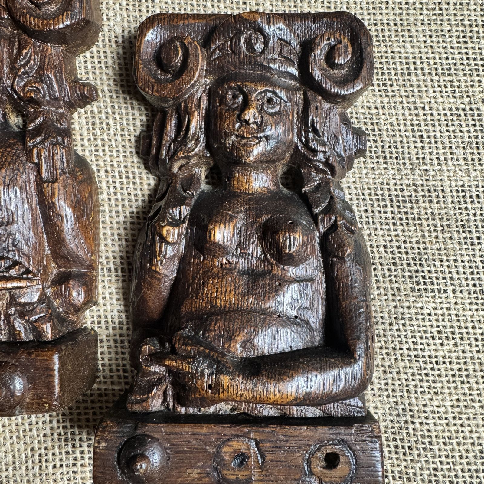 Pair Of 18th Century Oak Caryatids photo furniture