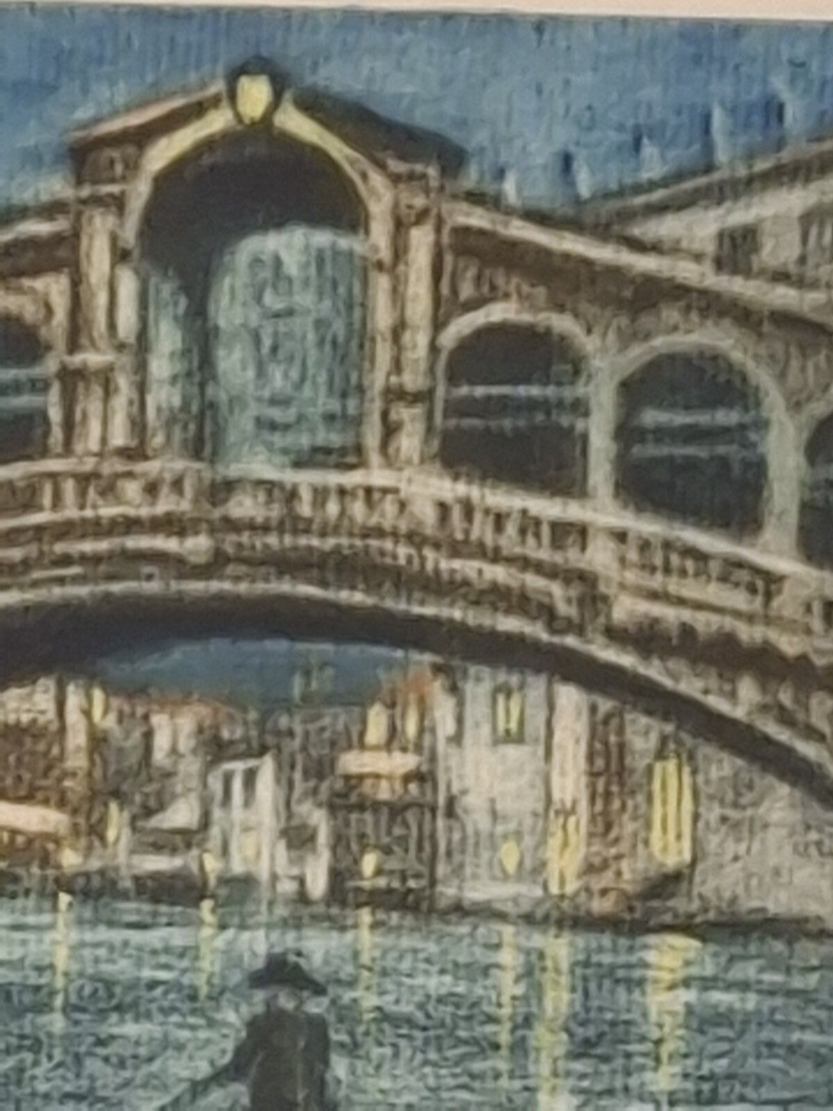 Antique Hand Coloured Etching Leon Verdier Algeria Rialto Bridge Venice Italy photo vintage