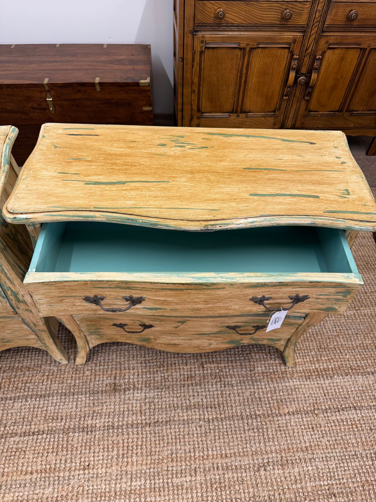Furniture Pair Of Hand Painted Bombe Chest Of Drawers photo