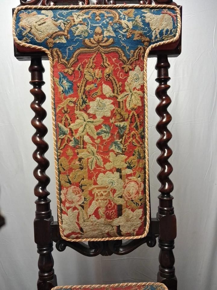 Antique Rosewood Prie Dieu Chair Prayer Seat photo buy