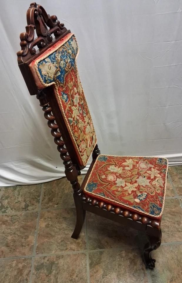 photo for sale Antique Rosewood Prie Dieu Chair Prayer Seat