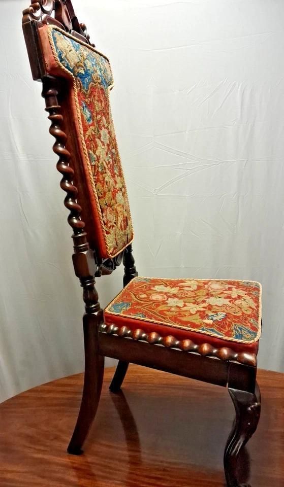 Furniture Antique Rosewood Prie Dieu Chair Prayer Seat photo