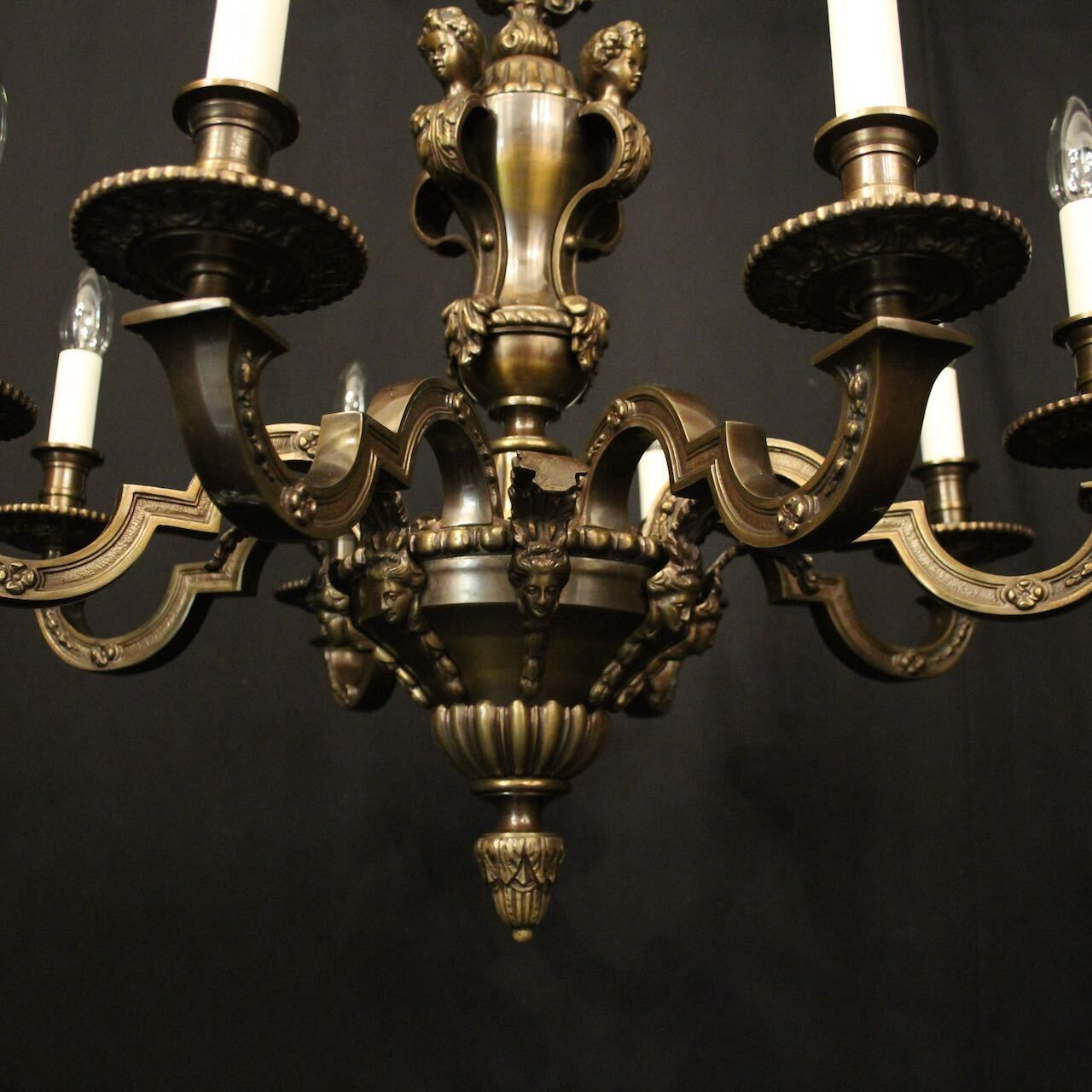 photo furniture French Bronze 8 Light Antique Chandelier
